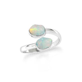 Natural Ethiopian Opal Stackable Rings for Women in Sterling Silver
